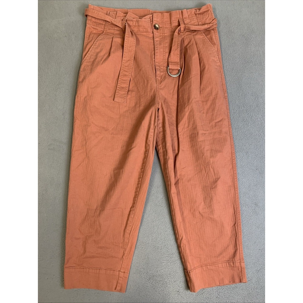 Madewell Pants Women's Size 33‎ Clay Brown Wide Leg With Belt Capri Slacks